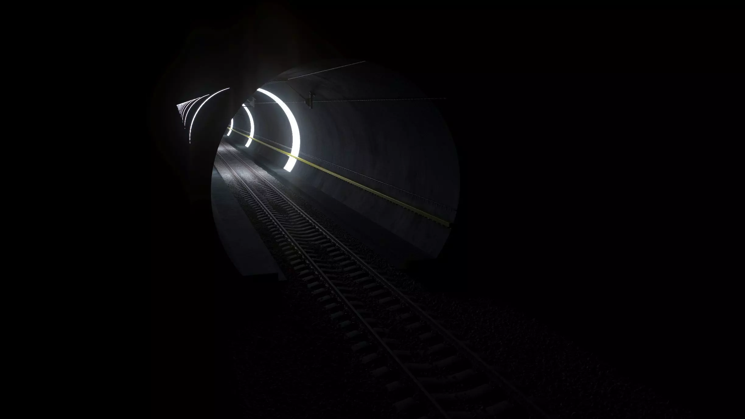 Tunnel Subway Cinematic Sci-Fi Hyperloop Realistic 3D model_4