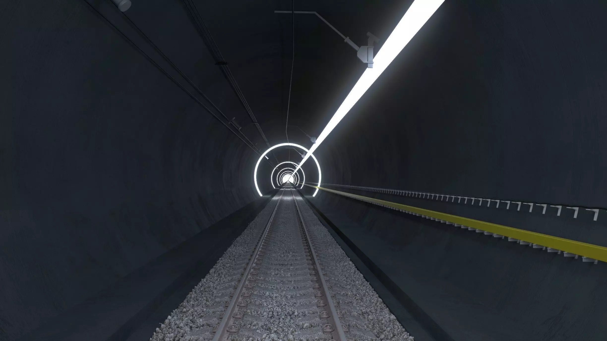 Tunnel Subway Cinematic Sci-Fi Hyperloop Realistic 3D model_1