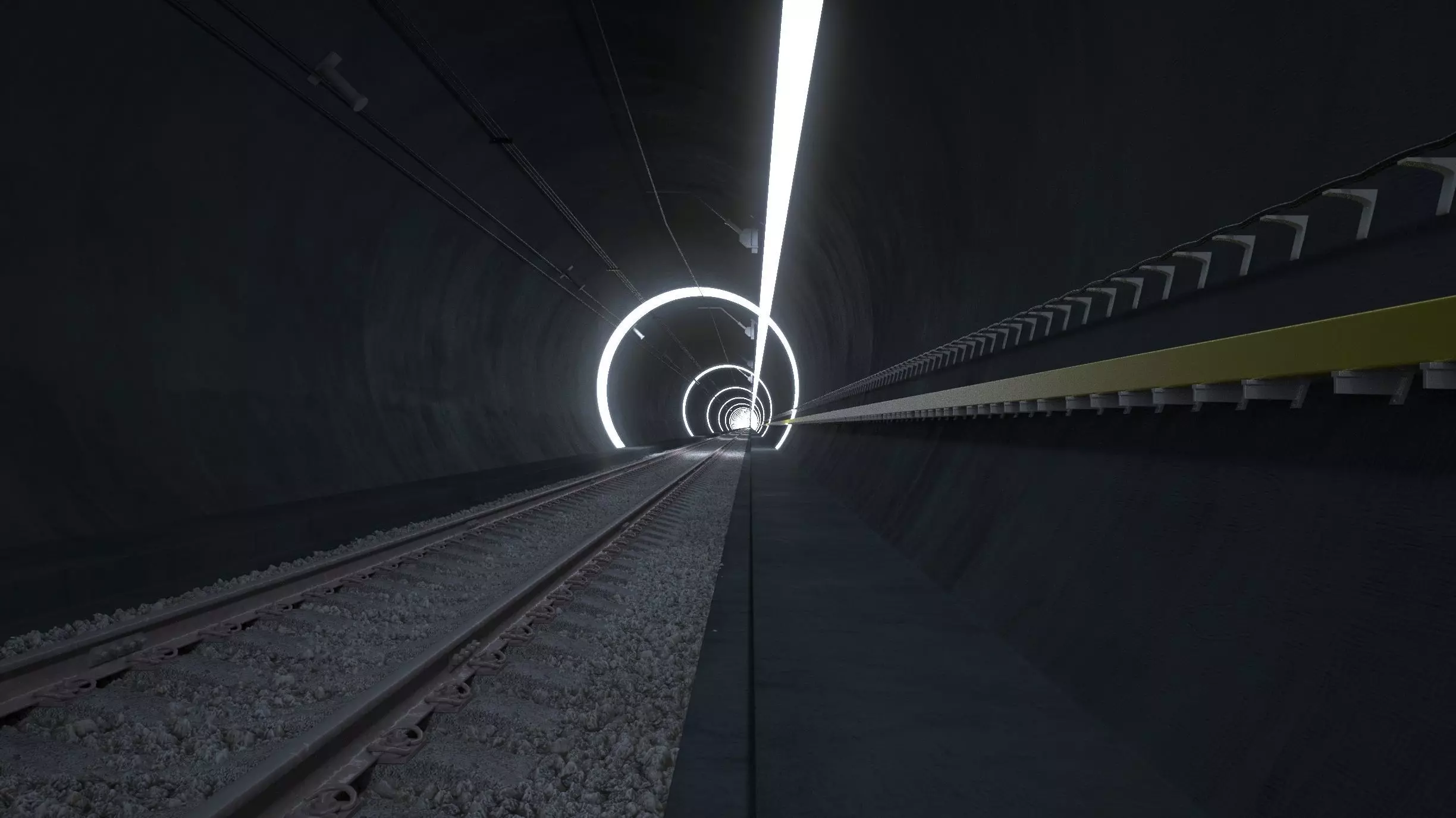 Tunnel Subway Cinematic Sci-Fi Hyperloop Realistic 3D model_2