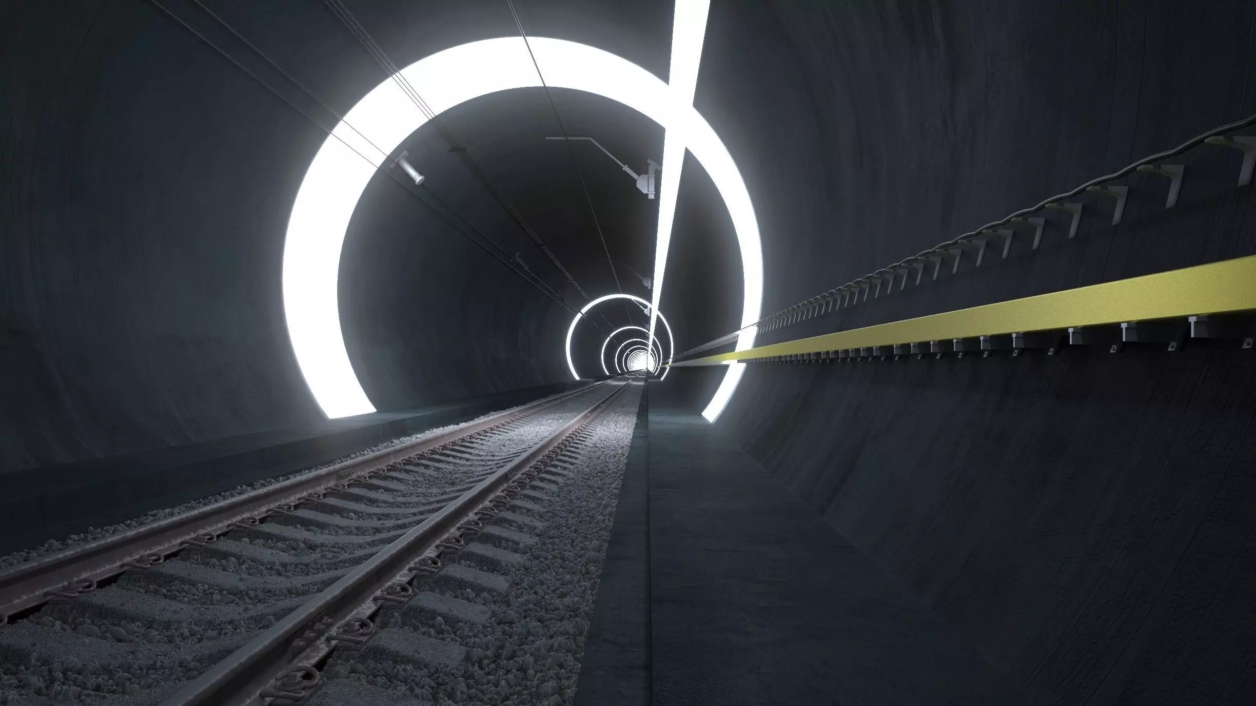 Tunnel Subway Cinematic Sci-Fi Hyperloop Realistic 3D model_0