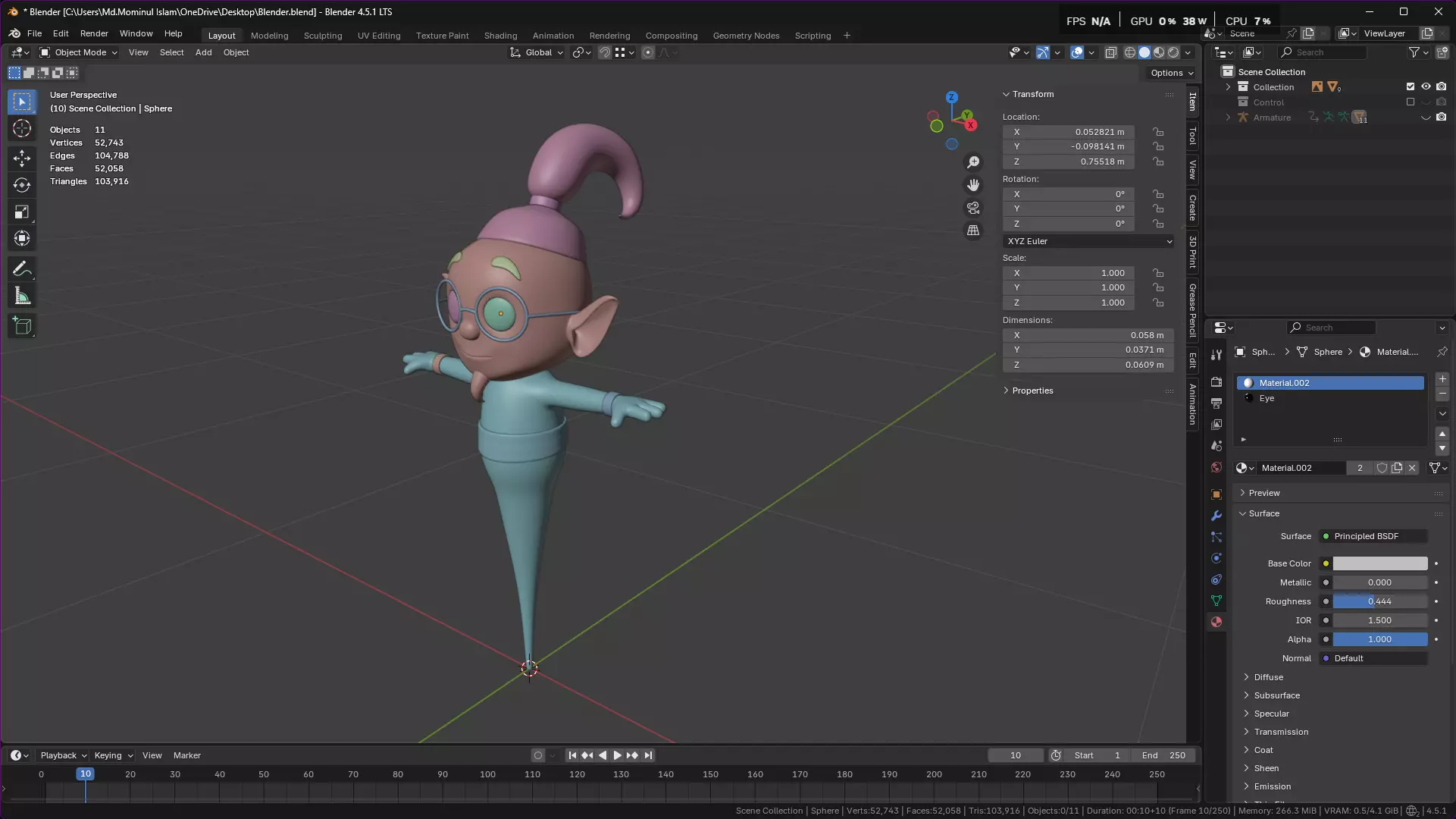 Genie Rig Character 3D model_2