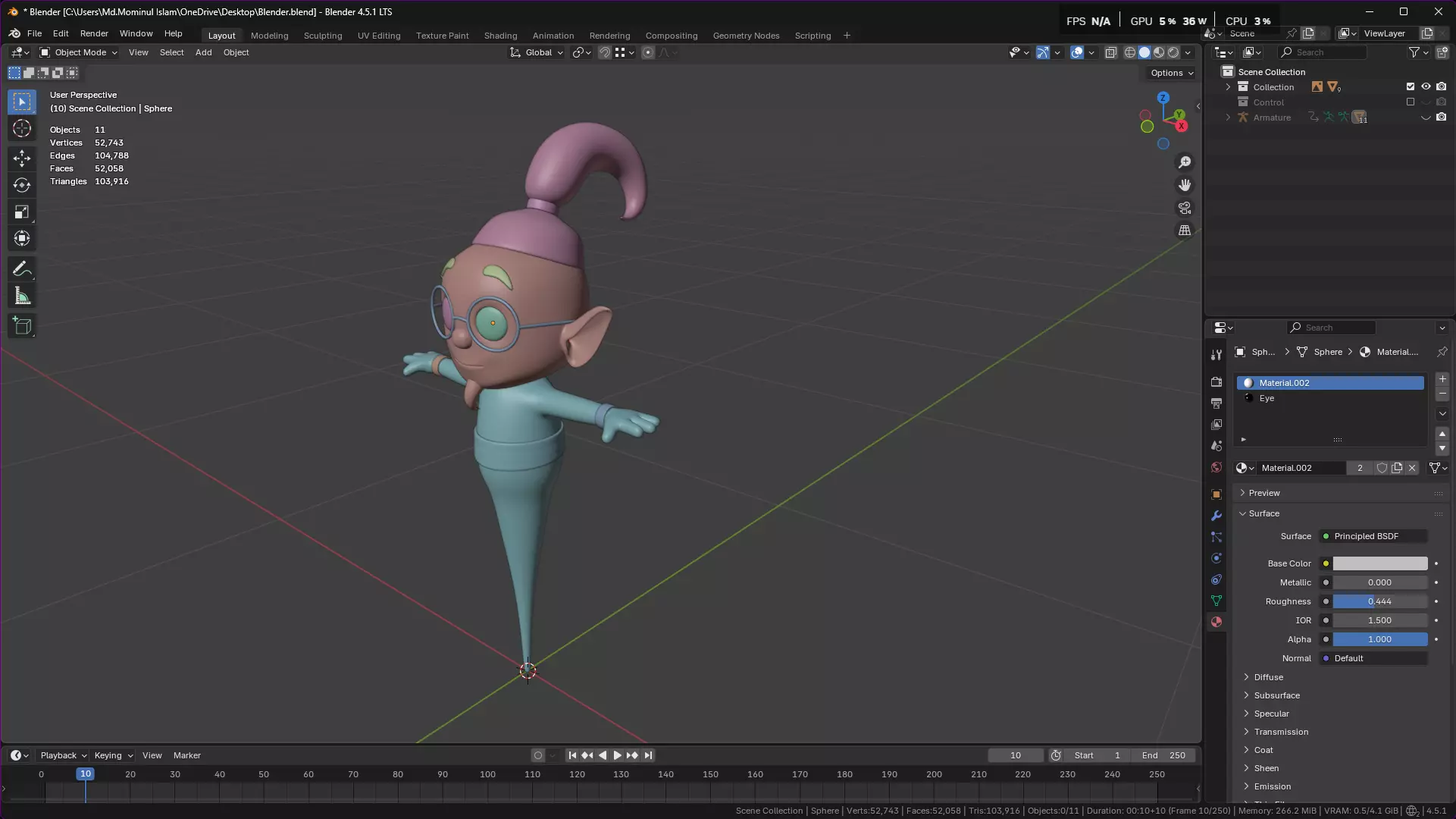 Genie Rig Character 3D model_3