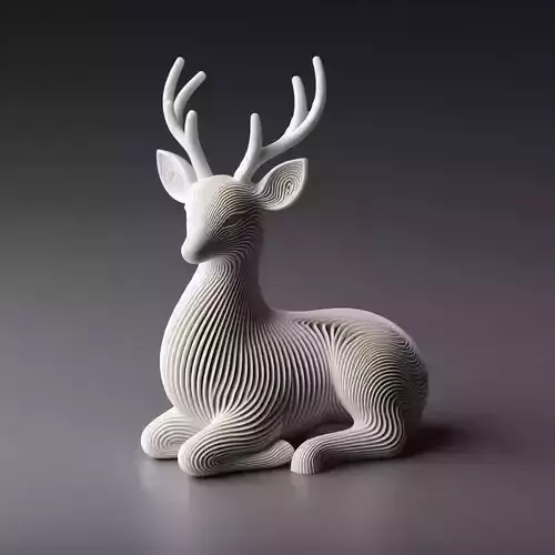 Elegant Swirl Deer Sculpture