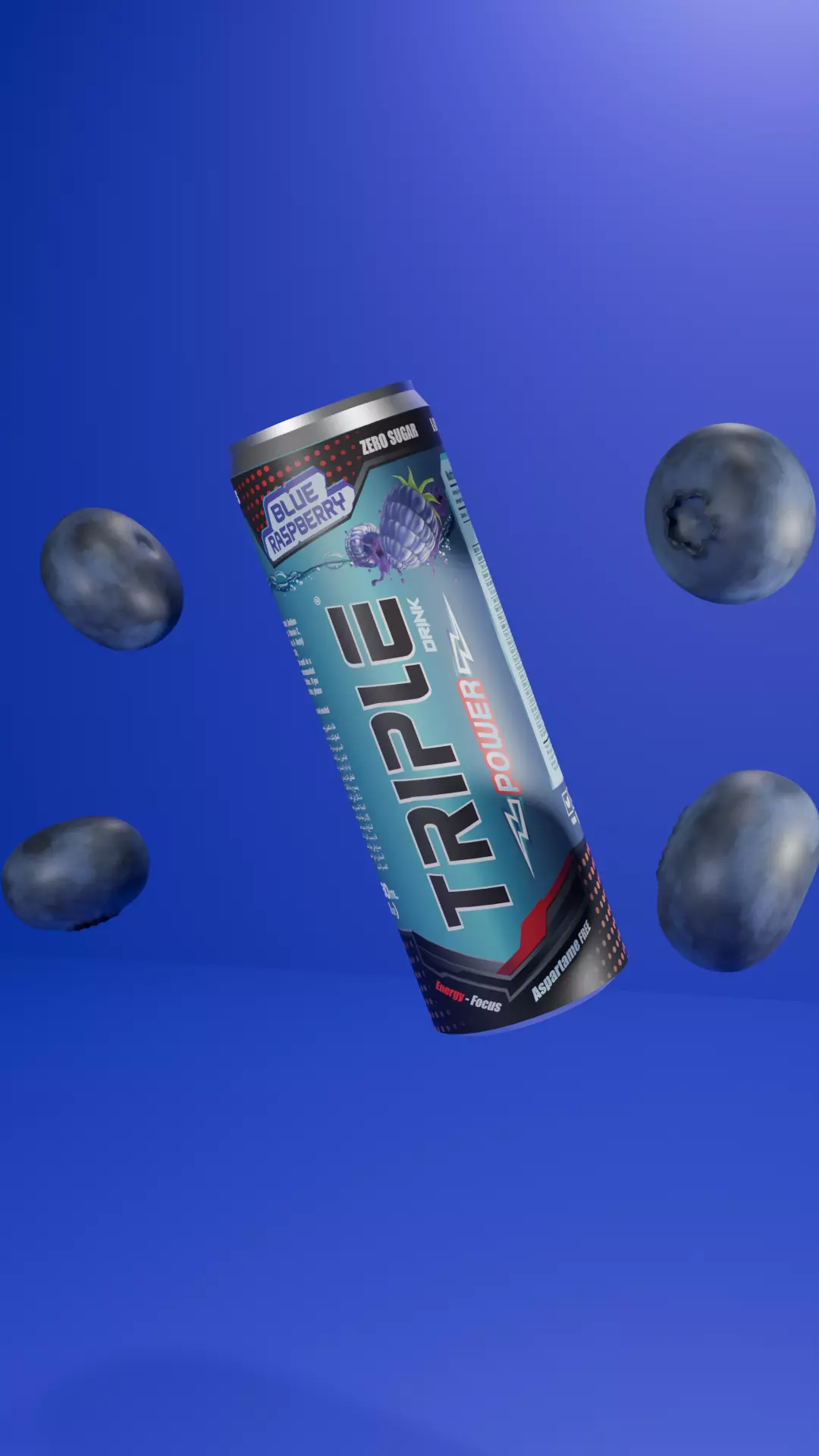 Blue Raspberry Energy Drink Can 3D model_0