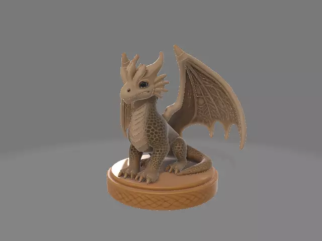 Small Cute Dragon 3D Sculpture 3D print model_2
