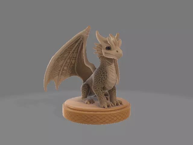 Small Cute Dragon 3D Sculpture 3D print model_1