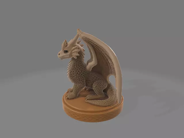 Small Cute Dragon 3D Sculpture 3D print model_4