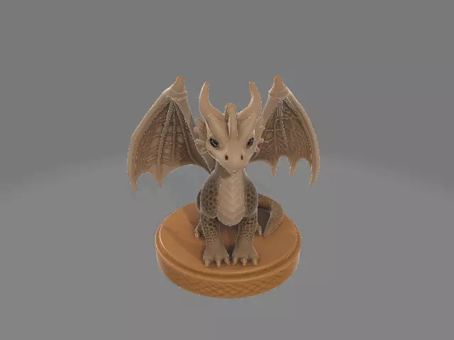 Small Cute Dragon 3D Sculpture 3D print model_3