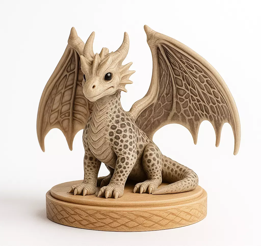 Small Cute Dragon 3D Sculpture 3D print model_0