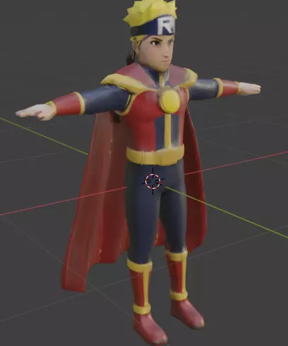 Naruto-Style Superhero 3D Character Model Low-poly 3D model_1