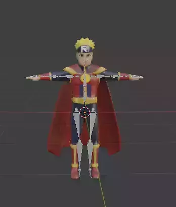 Naruto-Style Superhero 3D Character Model  Low-poly 3D model