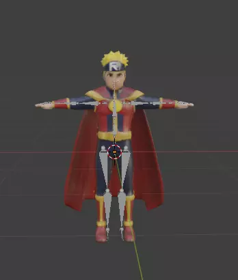 Naruto-Style Superhero 3D Character Model Low-poly 3D model_0