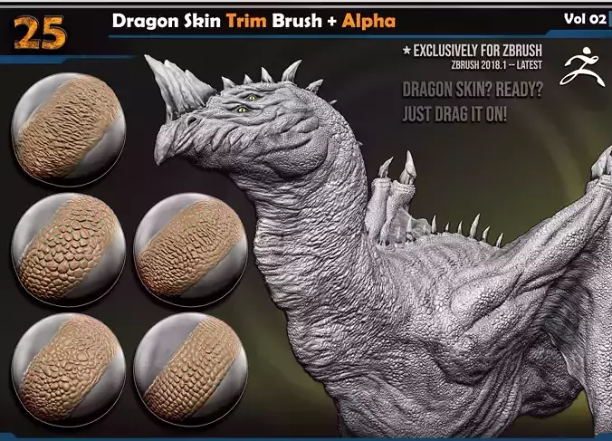 Dragon Skin Trim Brush  Vol 02