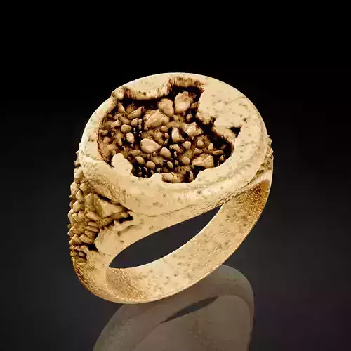 rock man ring  printable gold jewelry printable 3D model