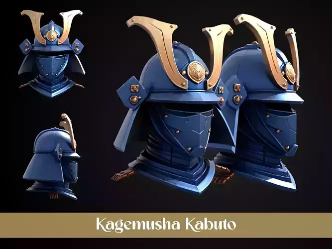 Stylized Samurai Helmet - Kagemusha Kabuto 3D print model