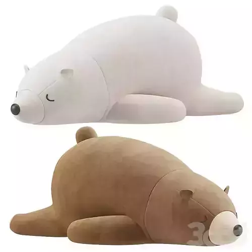 Sleeping Polar Bear Plush Toy