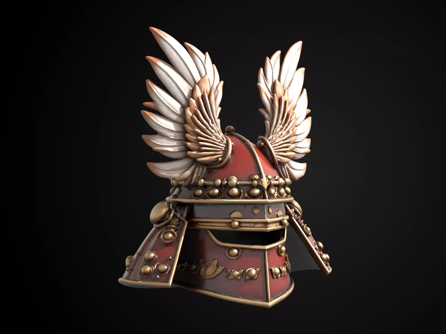 Stylized Samurai Helmet - Taka no Hane Kabuto 3D print model_1