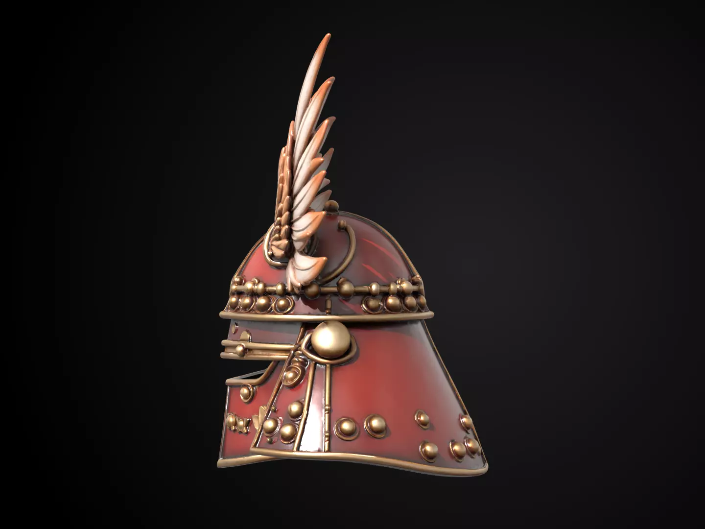 Stylized Samurai Helmet - Taka no Hane Kabuto 3D print model_9