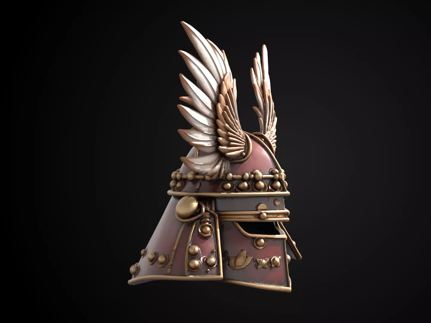 Stylized Samurai Helmet - Taka no Hane Kabuto 3D print model_2