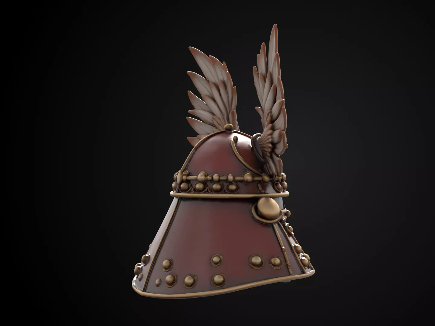 Stylized Samurai Helmet - Taka no Hane Kabuto 3D print model_4