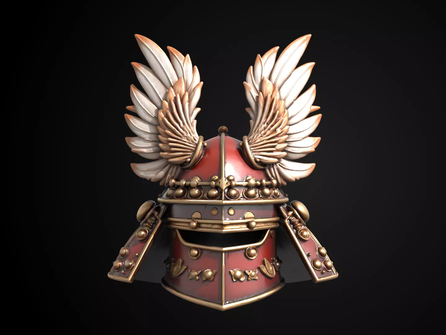 Stylized Samurai Helmet - Taka no Hane Kabuto 3D print model_12