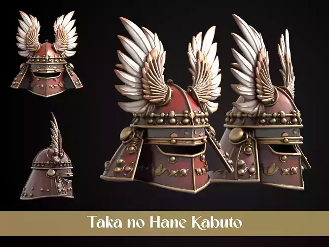 Stylized Samurai Helmet - Taka no Hane Kabuto 3D print model