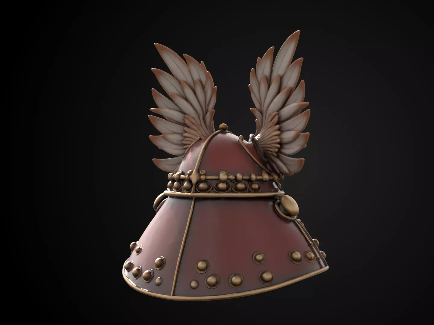 Stylized Samurai Helmet - Taka no Hane Kabuto 3D print model_5