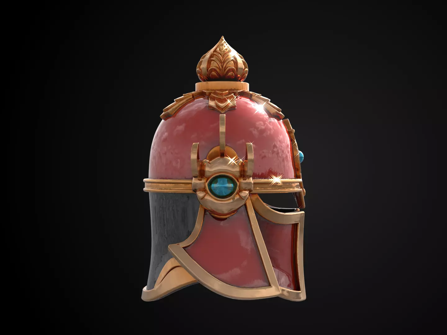 Stylized Samurai Helmet - Thunder Lotus Kabuto 3D print model_3