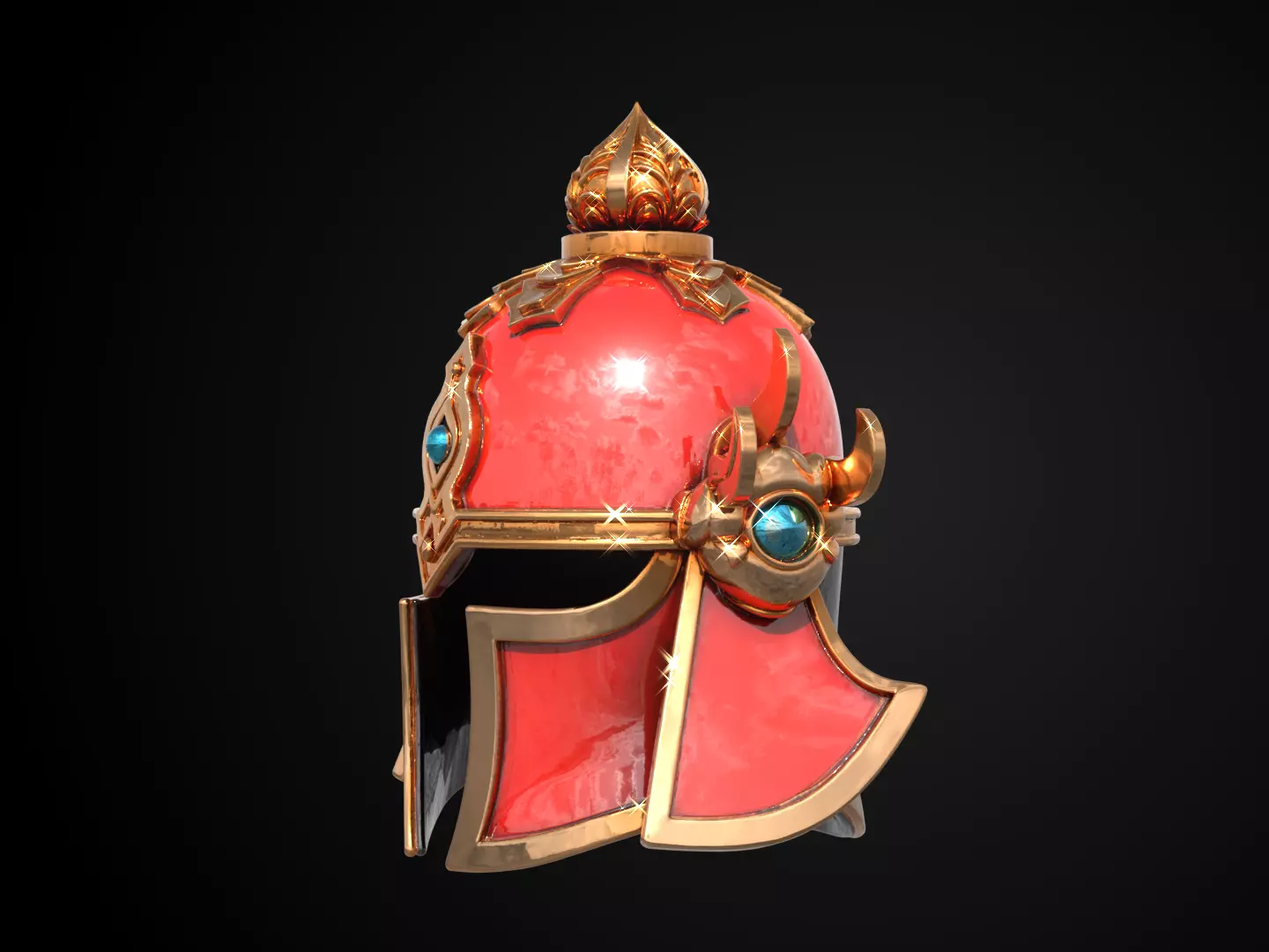 Stylized Samurai Helmet - Thunder Lotus Kabuto 3D print model_10