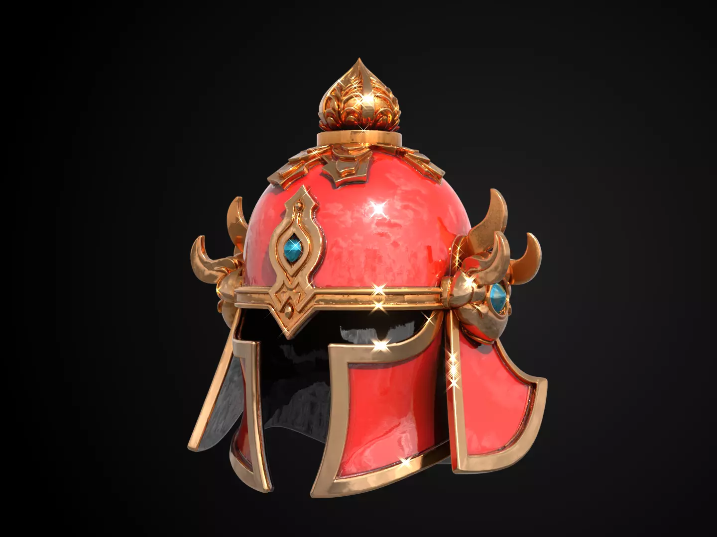 Stylized Samurai Helmet - Thunder Lotus Kabuto 3D print model_11