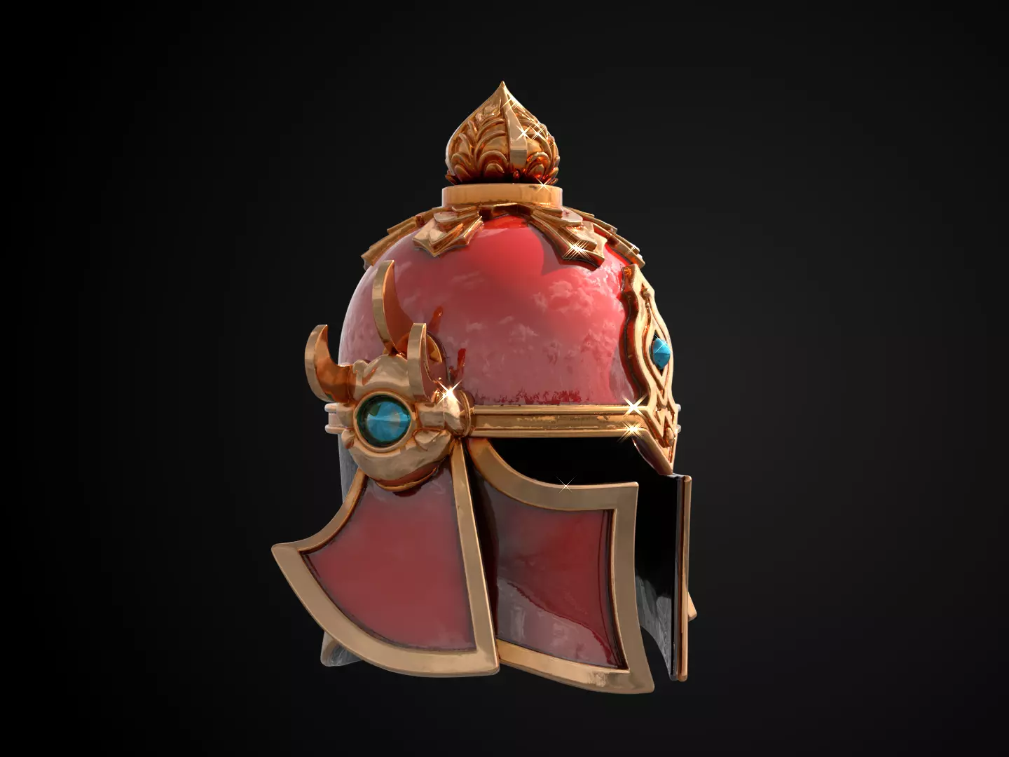 Stylized Samurai Helmet - Thunder Lotus Kabuto 3D print model_2