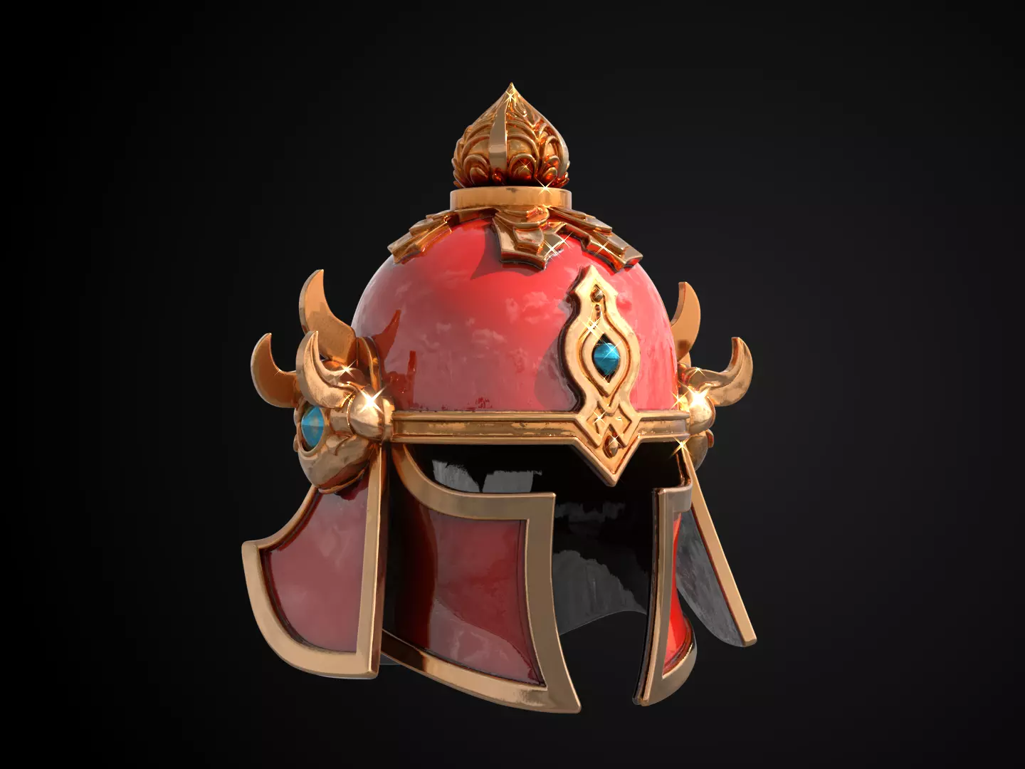 Stylized Samurai Helmet - Thunder Lotus Kabuto 3D print model_1