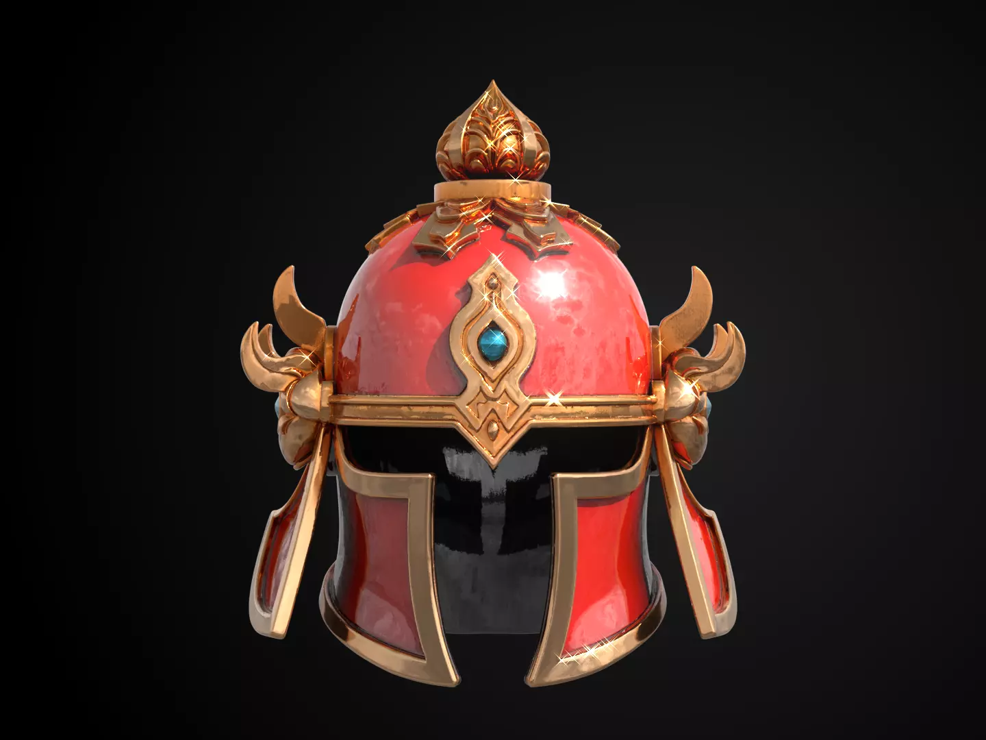 Stylized Samurai Helmet - Thunder Lotus Kabuto 3D print model_12