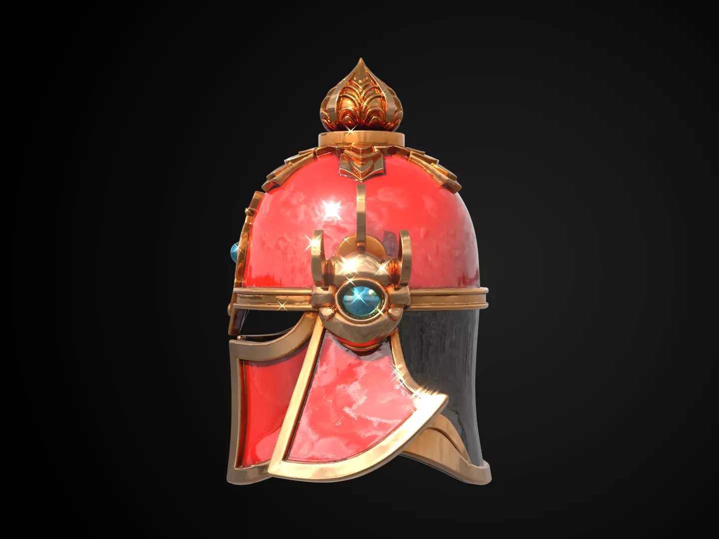 Stylized Samurai Helmet - Thunder Lotus Kabuto 3D print model_9