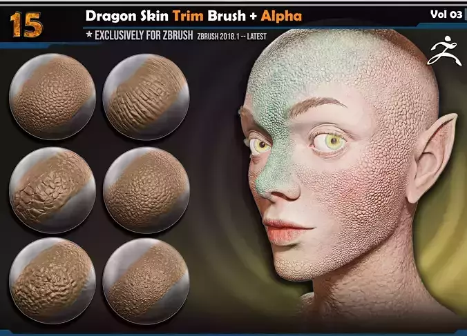 Dragon Skin Trim Brush  Vol 03