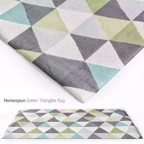 Homespun Green Triangles Rug