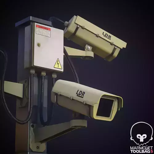 CCTV Street Pole - Game Ready - PBR Textured - Lowpoly