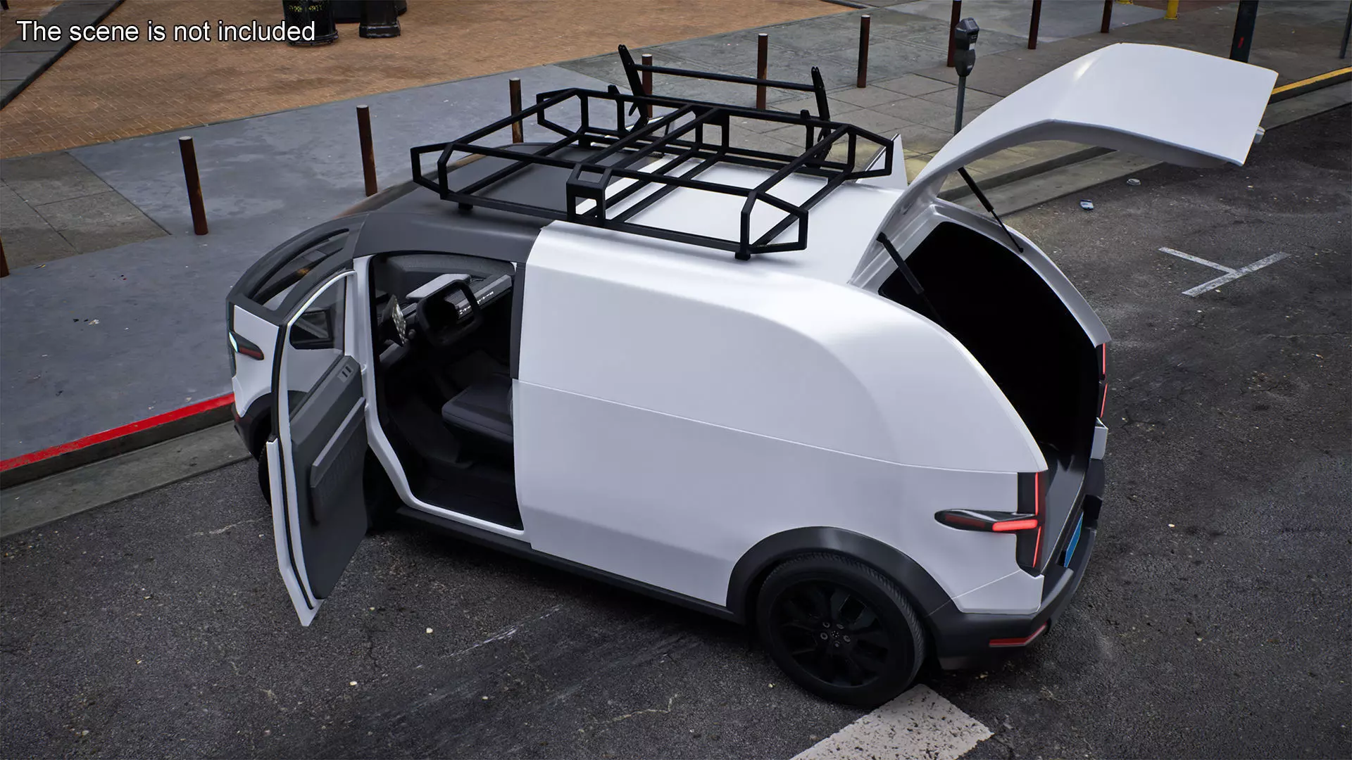 Minibus Electric White Rigged for Maya 3D model_3