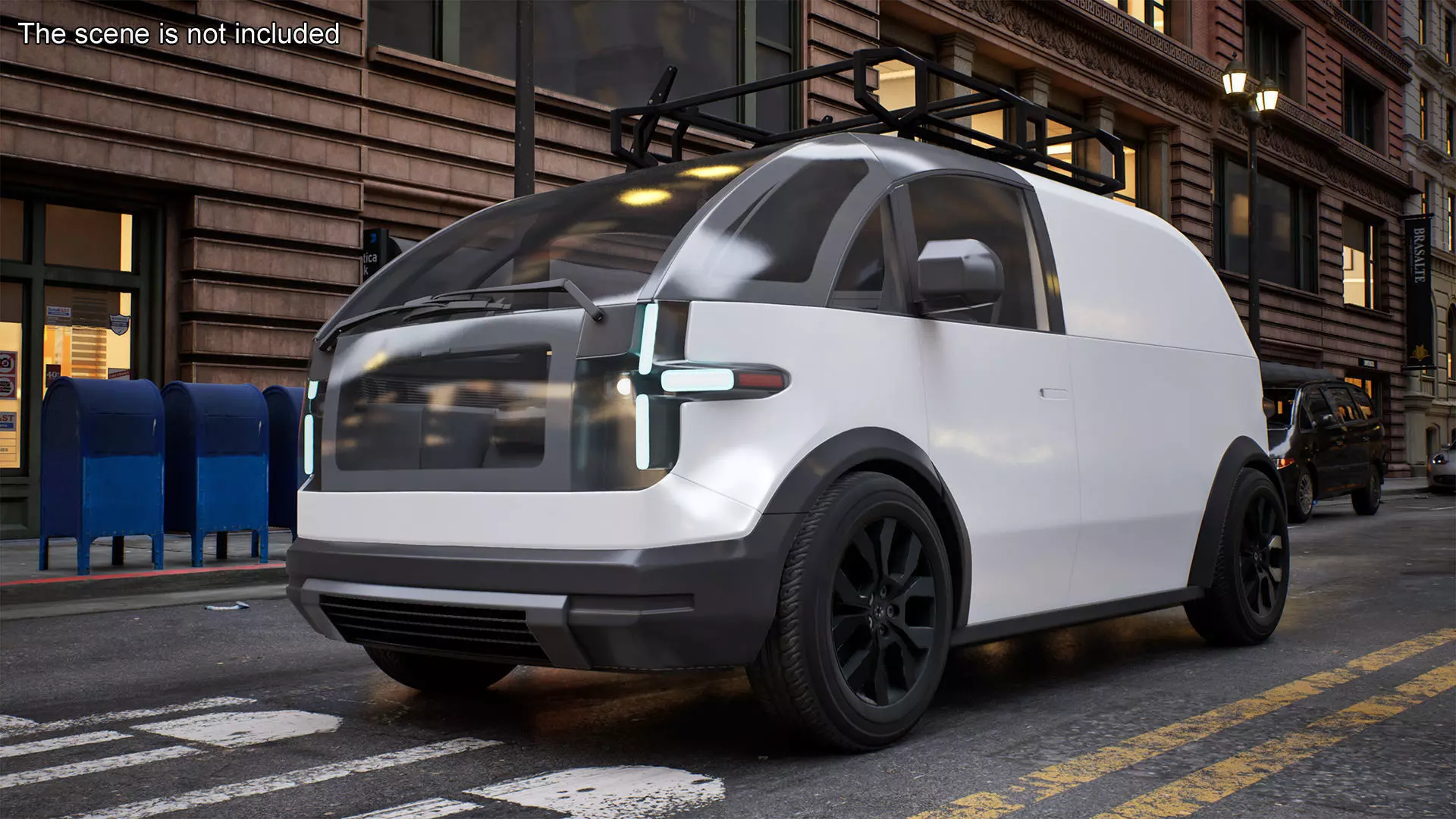 Minibus Electric White Rigged for Maya 3D model_1