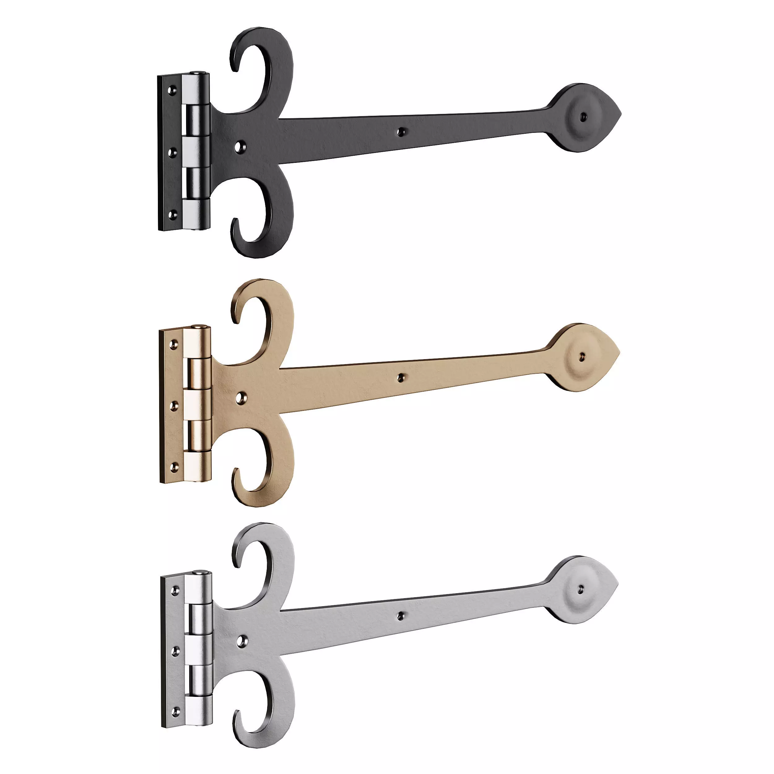 Heavy Duty Strap Hinge for Gates and Doors 3D model_4