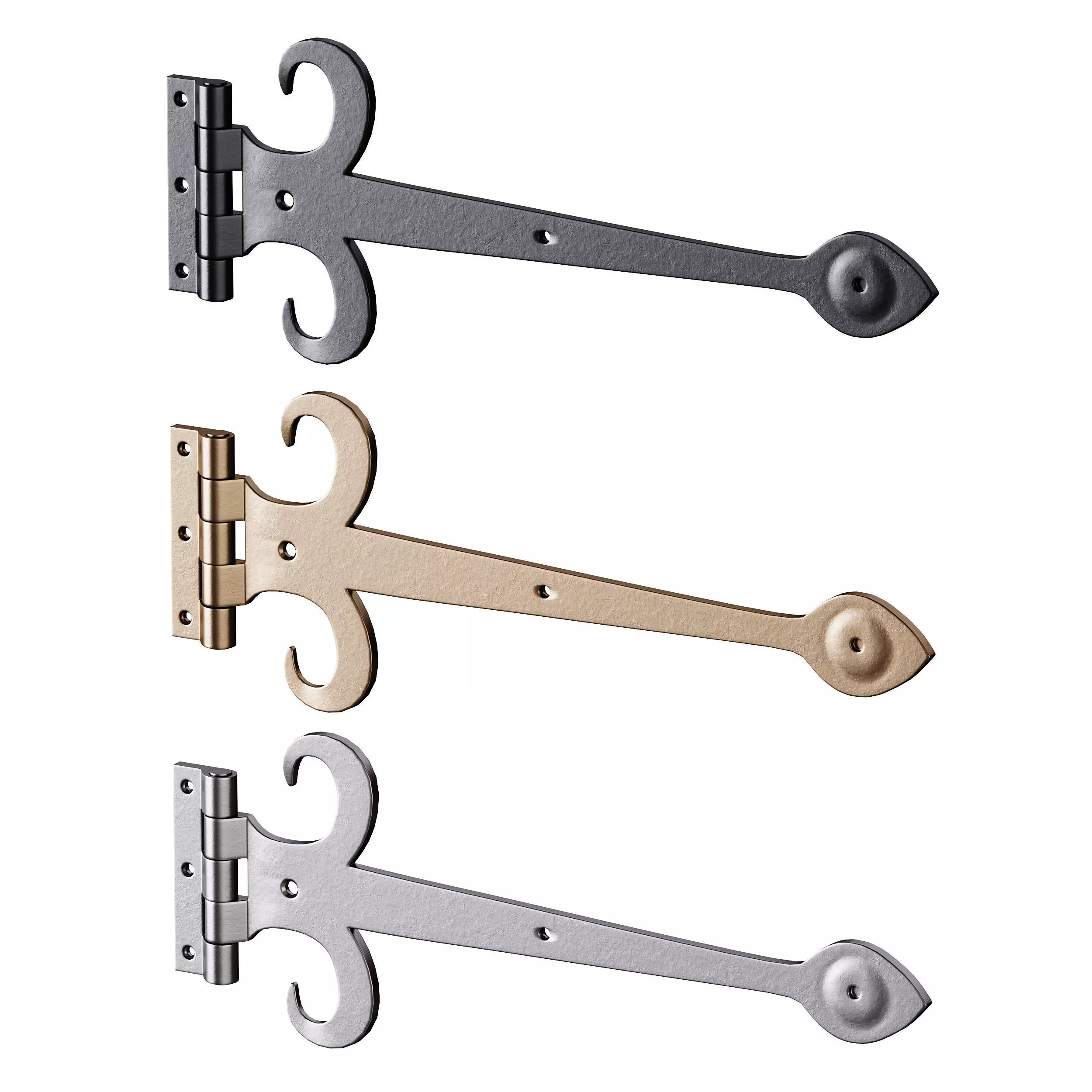 Heavy Duty Strap Hinge for Gates and Doors 3D model_10