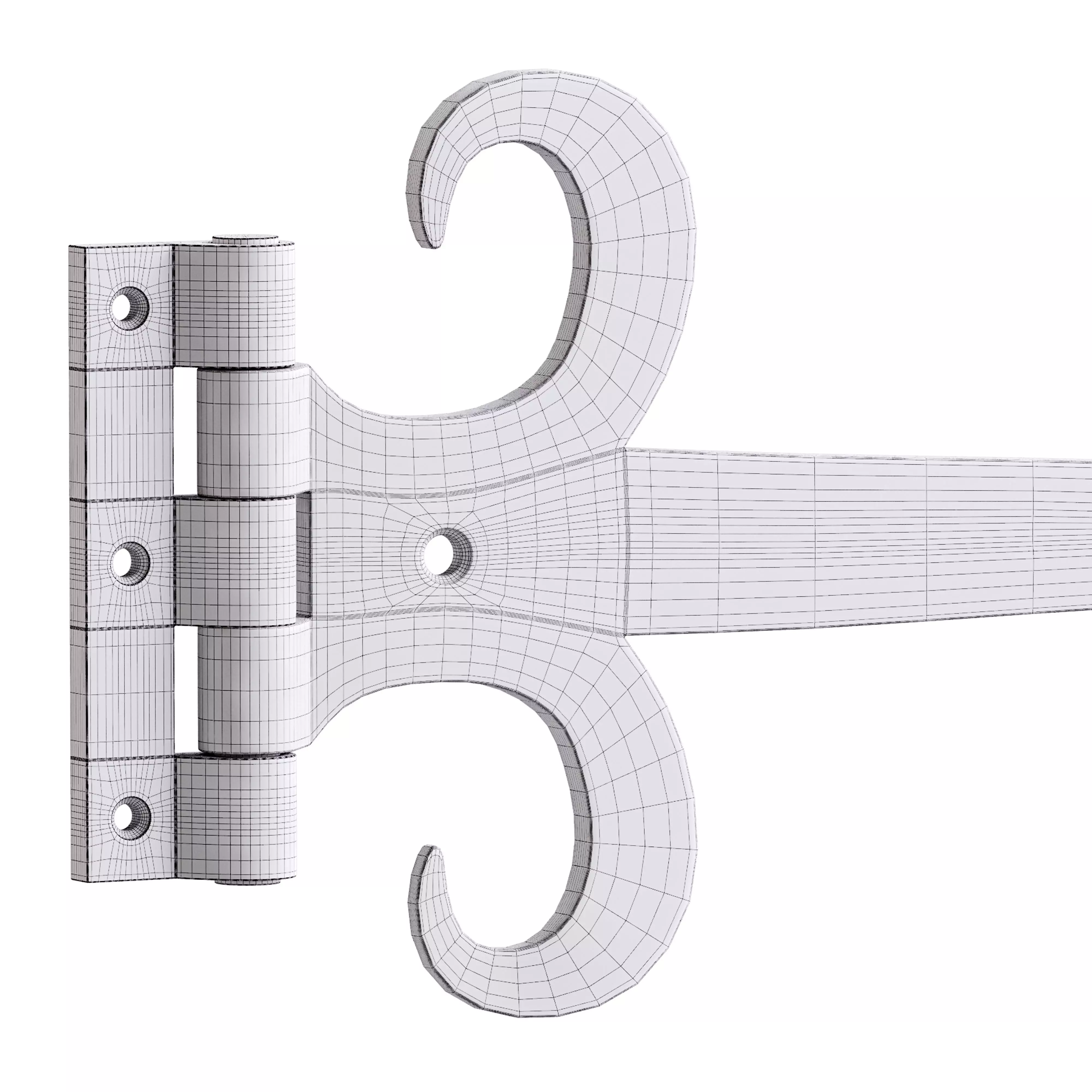 Heavy Duty Strap Hinge for Gates and Doors 3D model_14