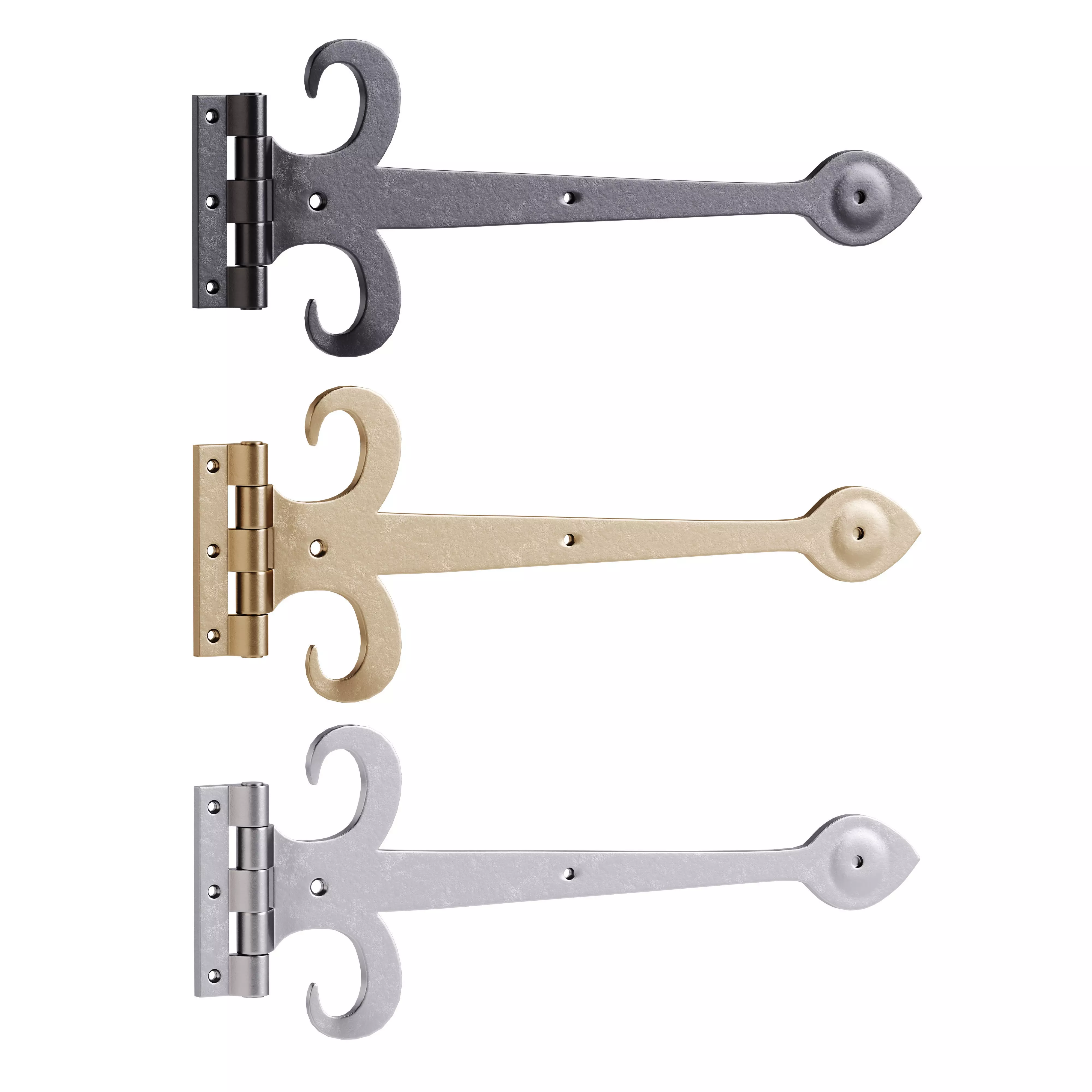 Heavy Duty Strap Hinge for Gates and Doors 3D model_0