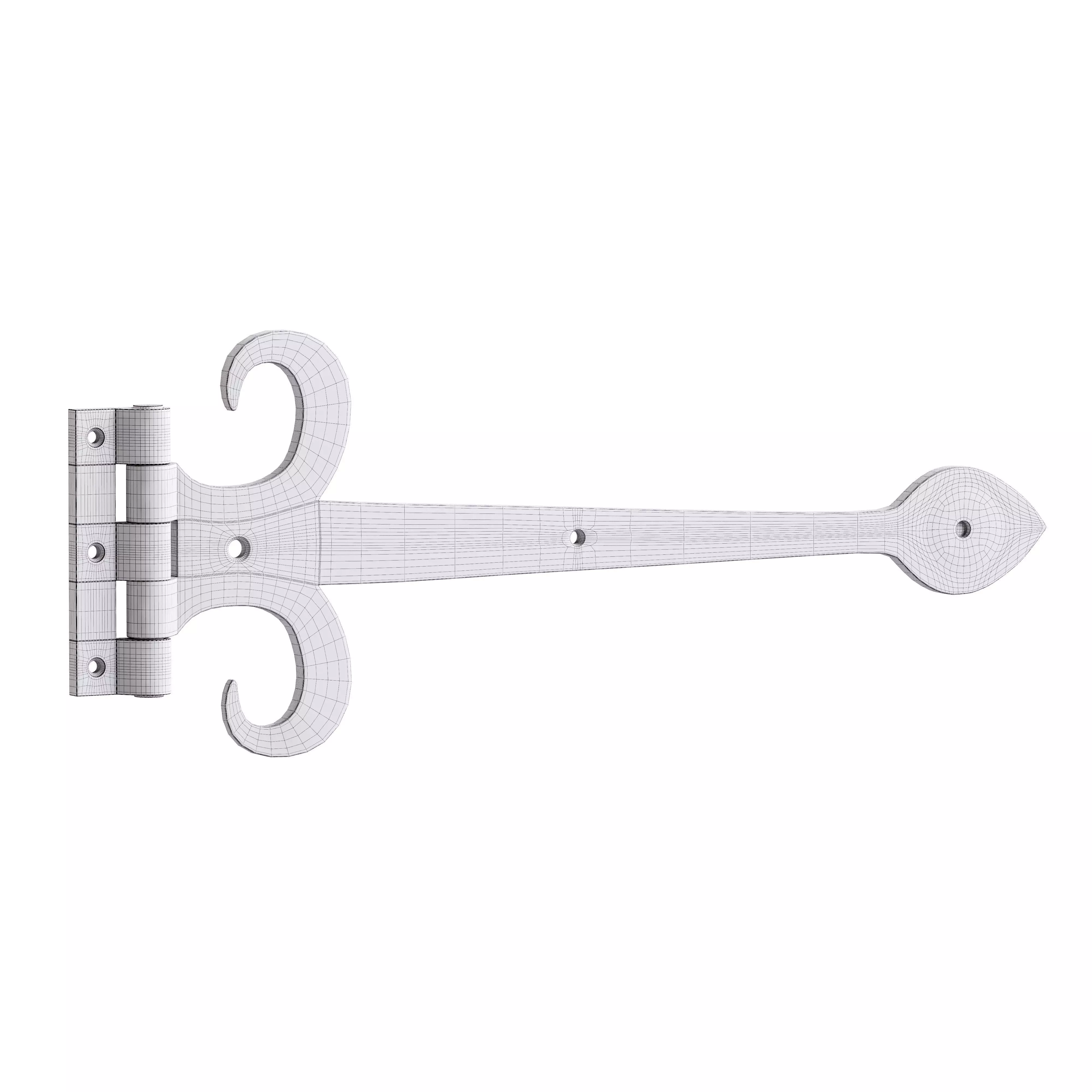 Heavy Duty Strap Hinge for Gates and Doors 3D model_13