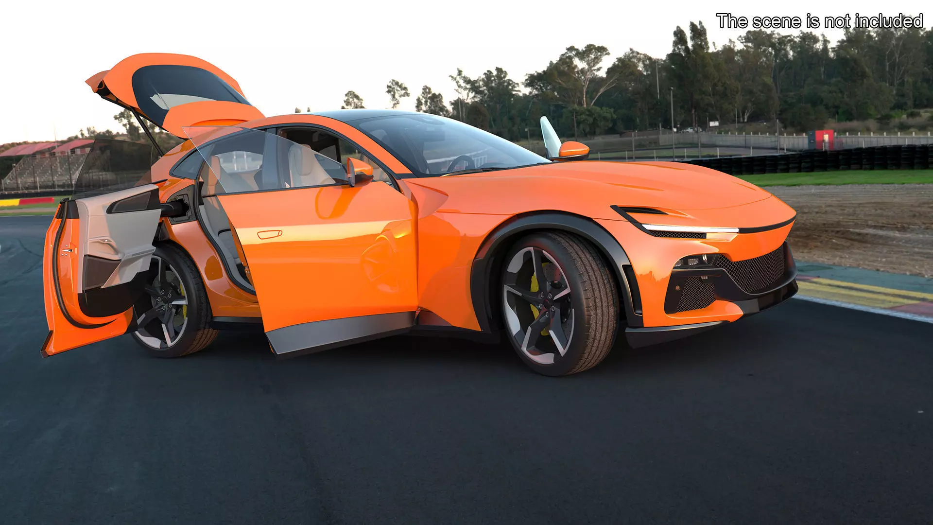 Sports Crossover Car Orange Rigged for Maya 3D model