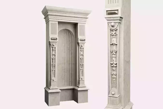 Classic architectural niche portal for statues vases