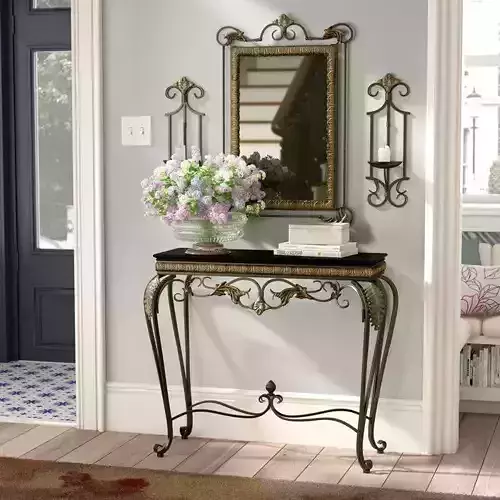 Capshaw Aged Bronze Finish Framed Console