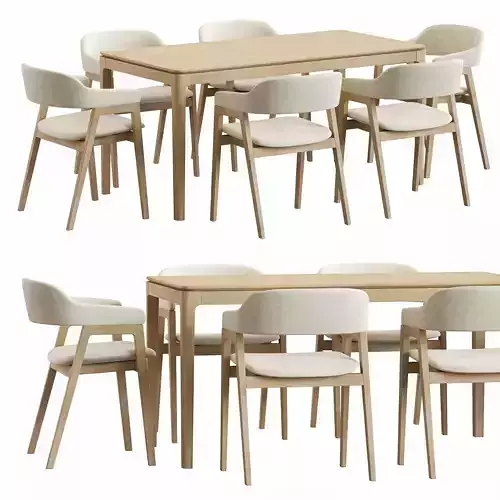 Article Savis Dining Chair and Milford table 3D model