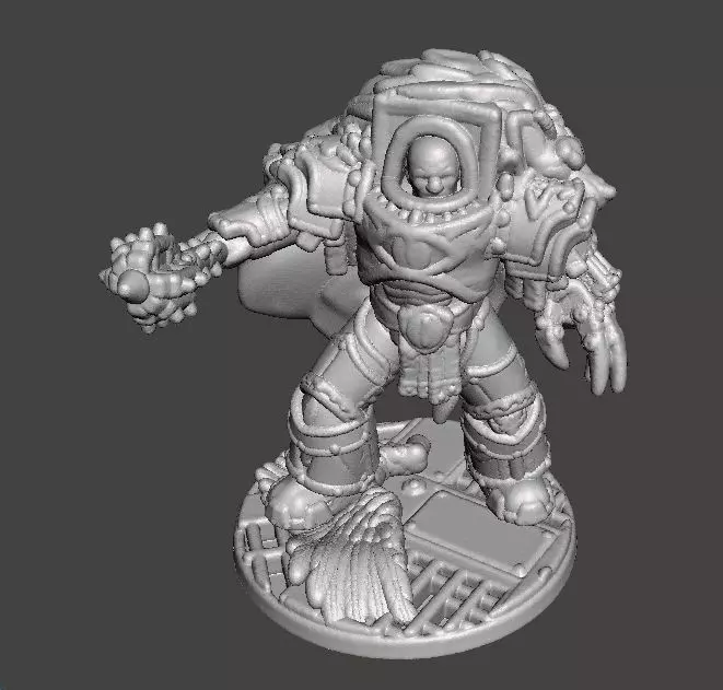 6MM SCALE HERETIC WARLORD MINIATURE MODEL SCIFI OR FANTASY GAMES 3D print model_7
