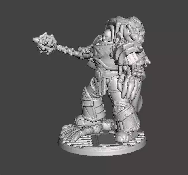 6MM SCALE HERETIC WARLORD MINIATURE MODEL SCIFI OR FANTASY GAMES 3D print model_3